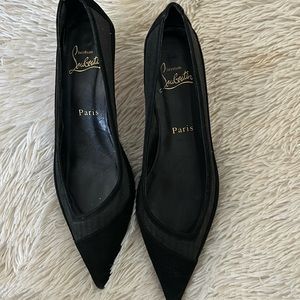 Christian Louboutin Paris black low heeled shoes size 39 1/2